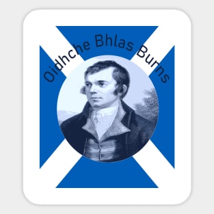 Robbie Burns - In Blue Oidhche Bhlas Burns And Saltire Sticker